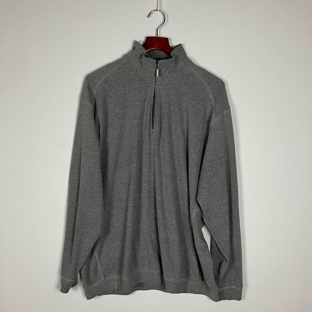 Bermuda Sands Men's Heather Grey Quarter Zip Pullover - Size XXL
